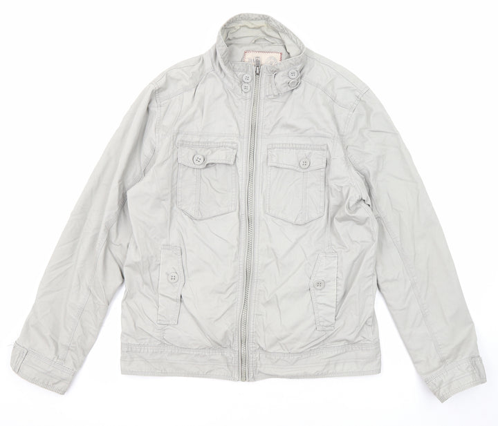 BHS Mens Grey Jacket Coat Size M Zip