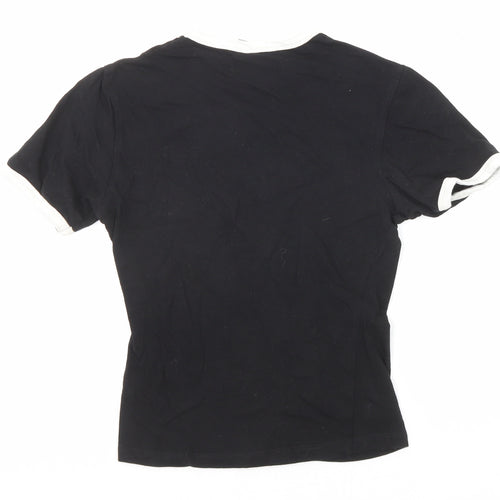 ASOS Womens Black Cotton Basic T-Shirt Size 4 Round Neck