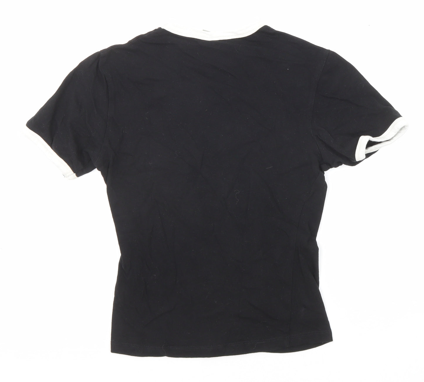 ASOS Womens Black Cotton Basic T-Shirt Size 4 Round Neck