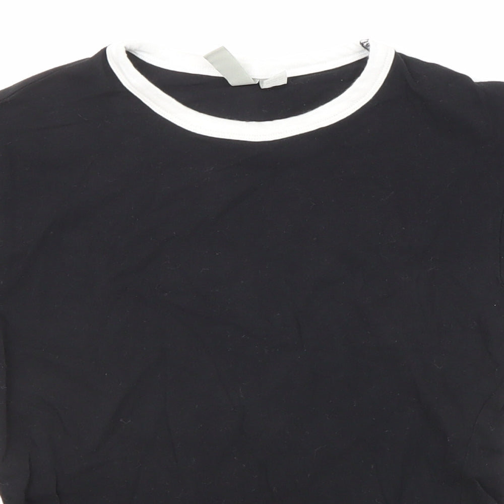 ASOS Womens Black Cotton Basic T-Shirt Size 4 Round Neck