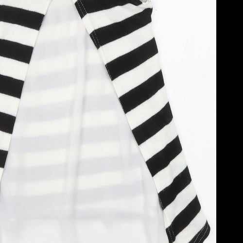 QED London Womens Black Striped Polyester Basic Tank Size 10 Round Neck