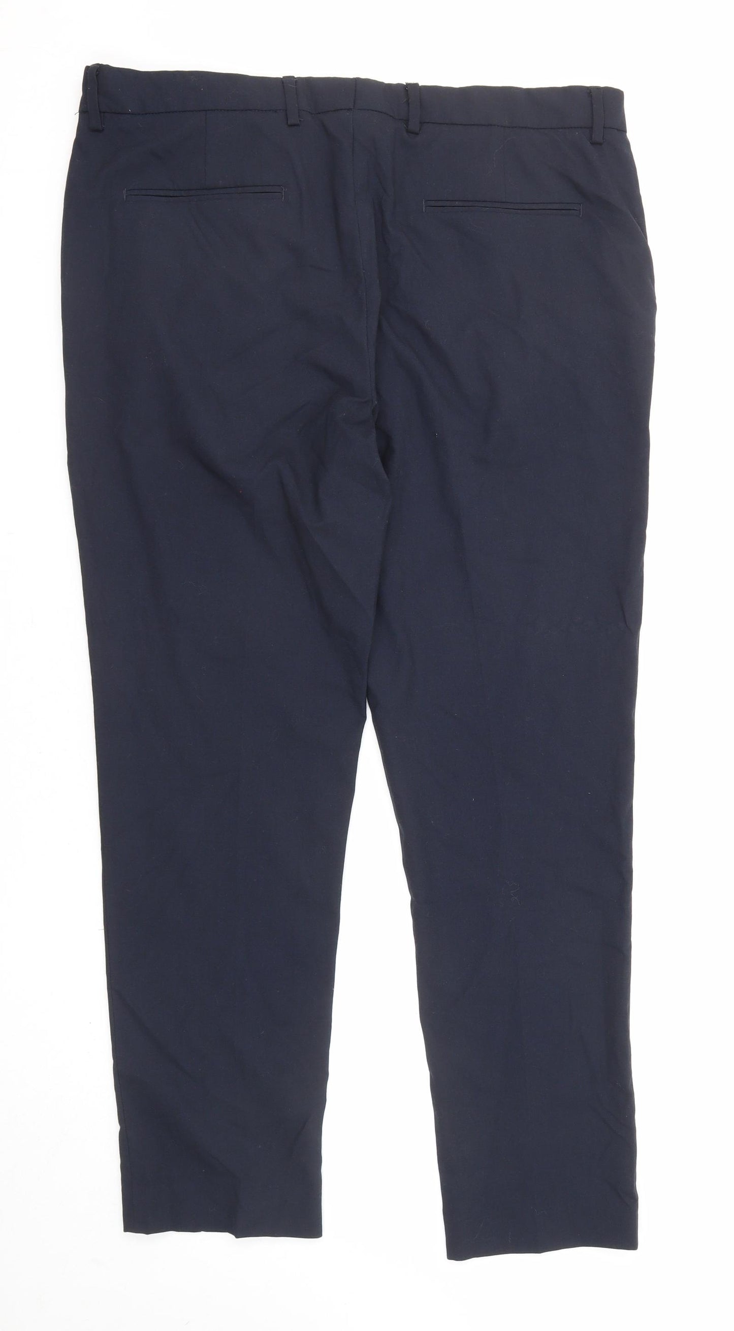 New Look Mens Blue Polyester Trousers Size 38 in L29 in Regular Zip