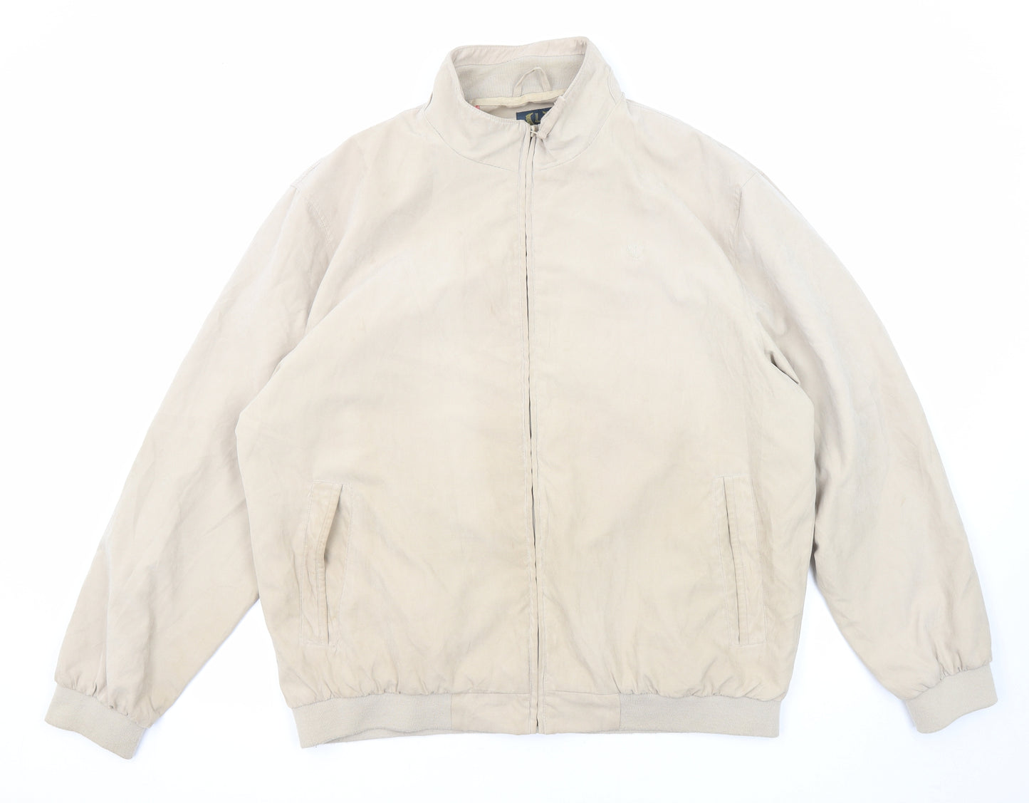 Lincoln Mens Beige Bomber Jacket Jacket Size XL Zip