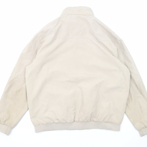 Lincoln Mens Beige Bomber Jacket Jacket Size XL Zip
