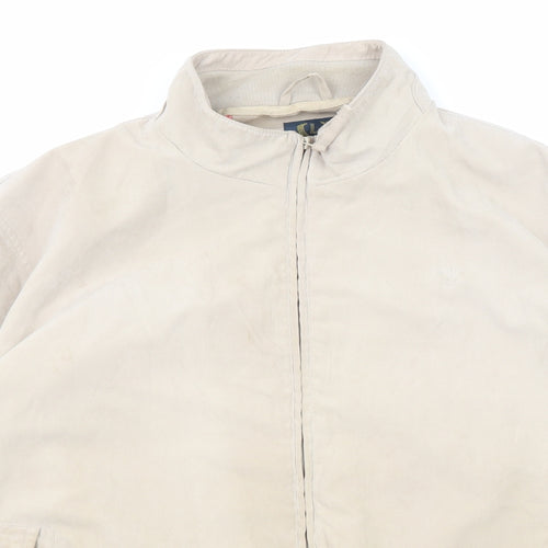 Lincoln Mens Beige Bomber Jacket Jacket Size XL Zip
