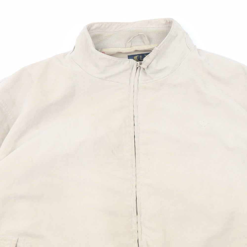 Lincoln Mens Beige Bomber Jacket Jacket Size XL Zip