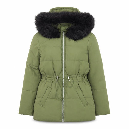 Front view of ASOS women’s green jacket, size UK 8, zip