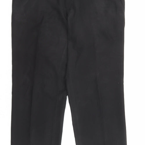 Marks and Spencer Mens Black Polyester Trousers Size 36 in L29 in Regular Zip