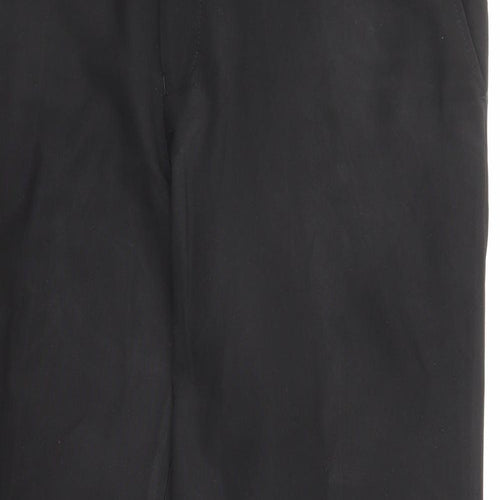 Marks and Spencer Mens Black Polyester Trousers Size 36 in L29 in Regular Zip