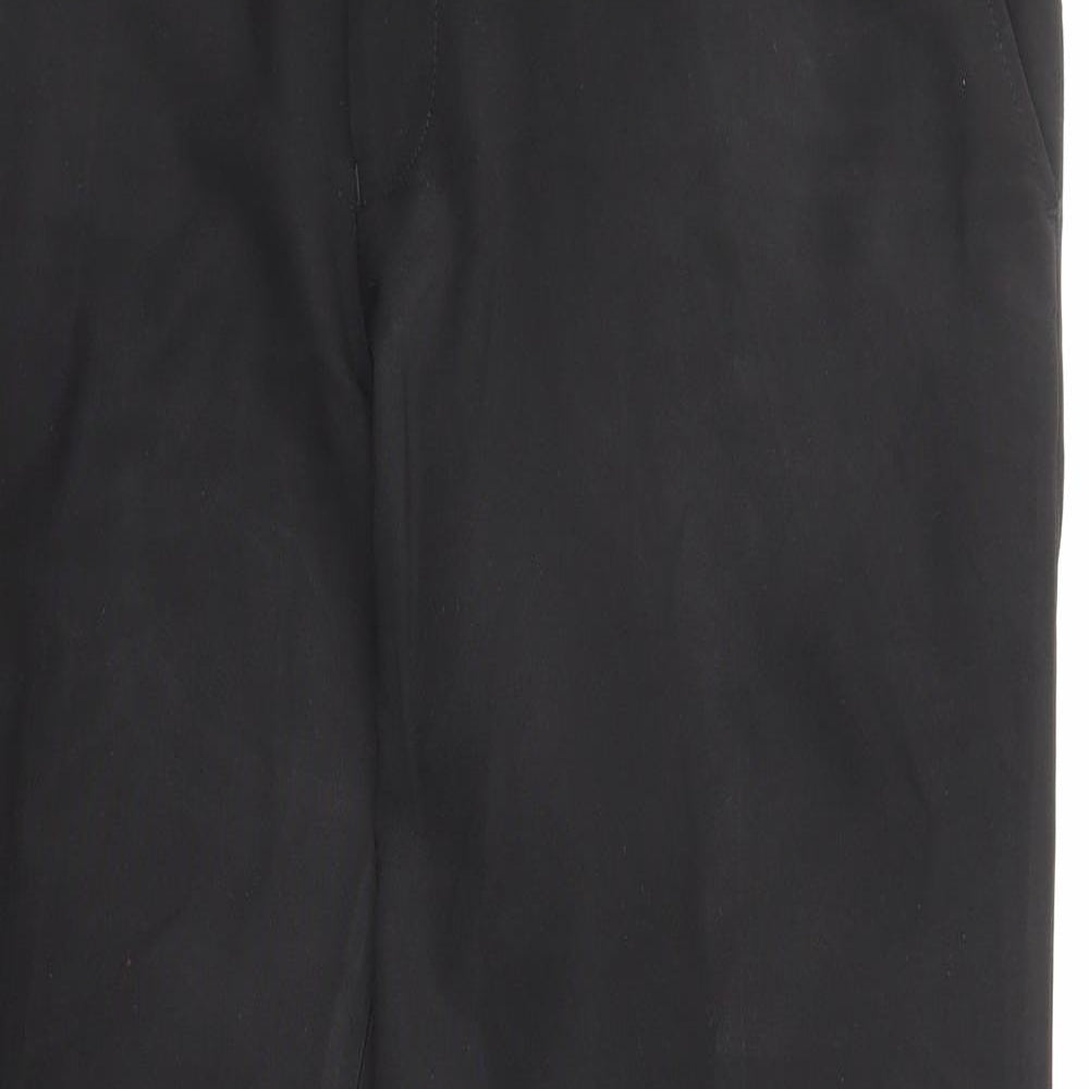 Marks and Spencer Mens Black Polyester Trousers Size 36 in L29 in Regular Zip