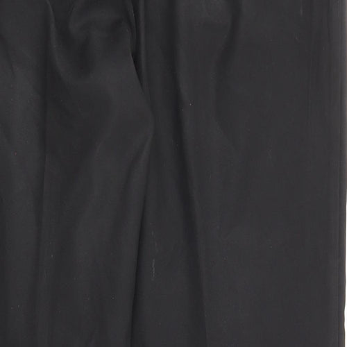 Marks and Spencer Mens Black Polyester Trousers Size 36 in L29 in Regular Zip