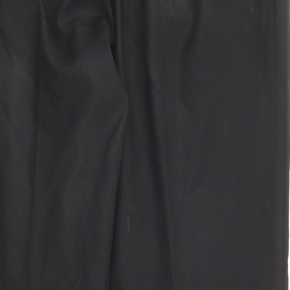 Marks and Spencer Mens Black Polyester Trousers Size 36 in L29 in Regular Zip