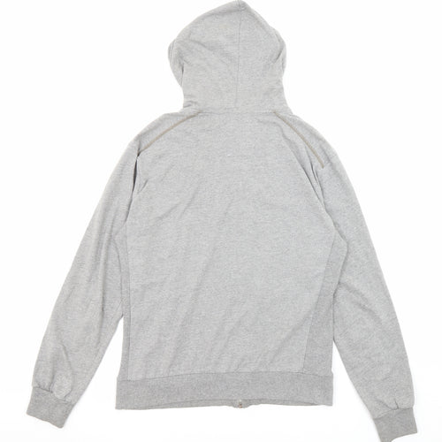 O Club Womens Grey Cotton Full Zip Hoodie Size L Zip
