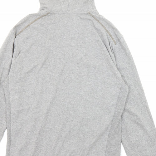 O Club Womens Grey Cotton Full Zip Hoodie Size L Zip