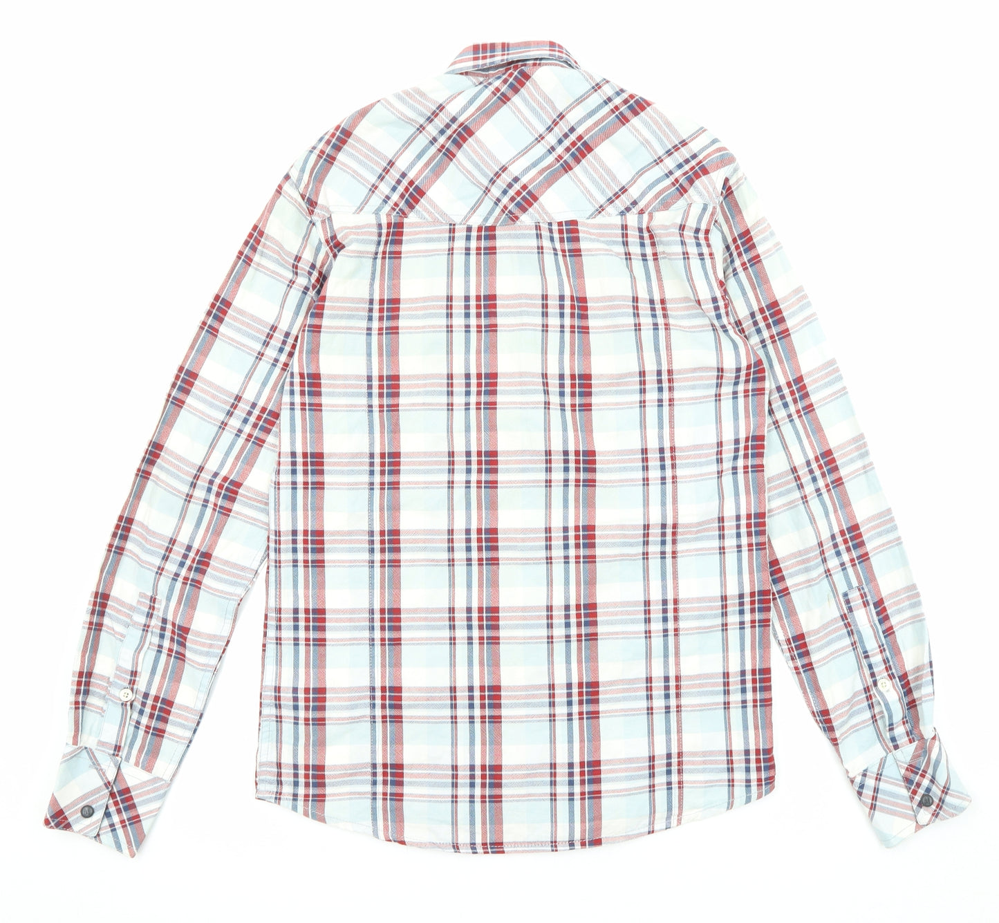 JACK & JONES Mens Multicoloured Check Cotton Button-Up Size S Collared Button