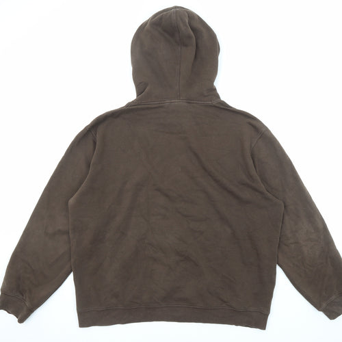 Weekday Mens Brown Cotton Pullover Hoodie Size L