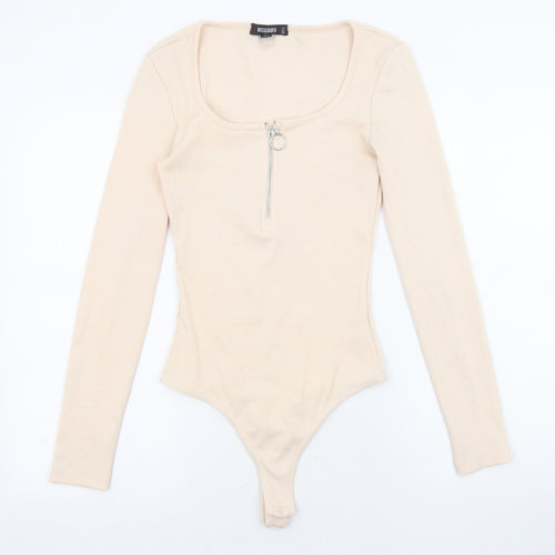 Missguided Womens Pink Polyester Bodysuit One-Piece Size 8 Snap