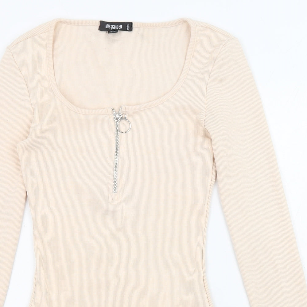 Missguided Womens Pink Polyester Bodysuit One-Piece Size 8 Snap