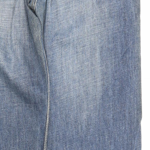 Carhartt Mens Blue Cotton Straight Jeans Size 32 in L34 in Regular Zip