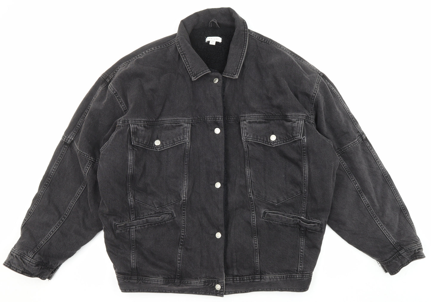 Topshop Womens Black Jacket Size 12 Button