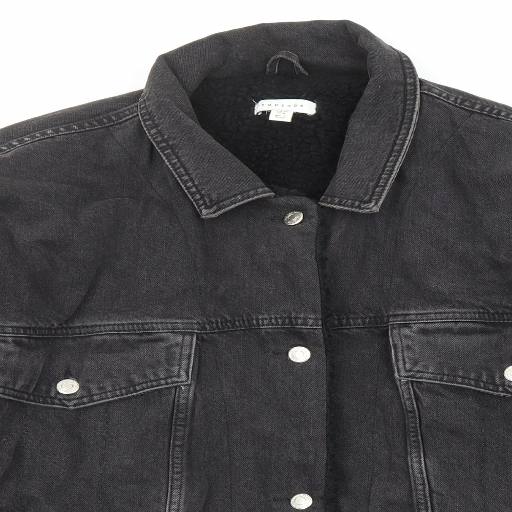 Topshop Womens Black Jacket Size 12 Button