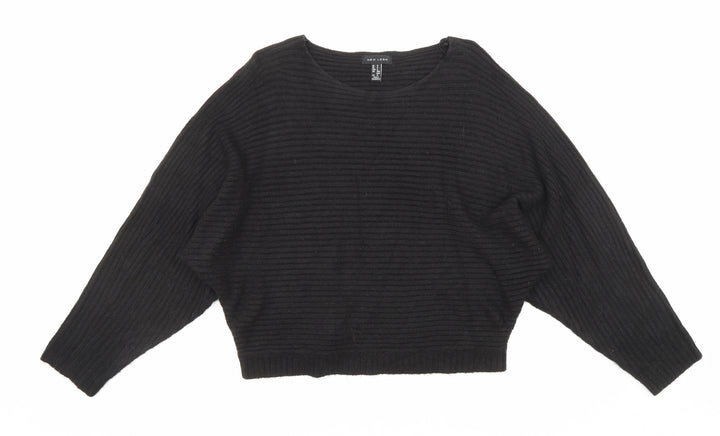 New Look Womens Black Round Neck Acrylic Pullover Jumper Size S