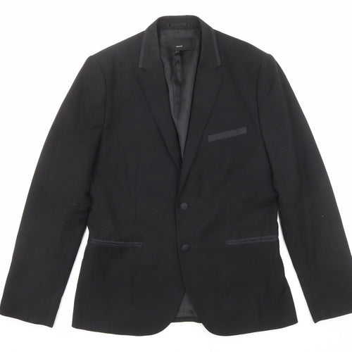 H&M Mens Black Polyester Tuxedo Suit Jacket Size 50 Regular