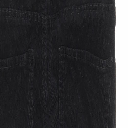 Denim & Co. Womens Black Cotton Dungaree One-Piece Size 8 Button