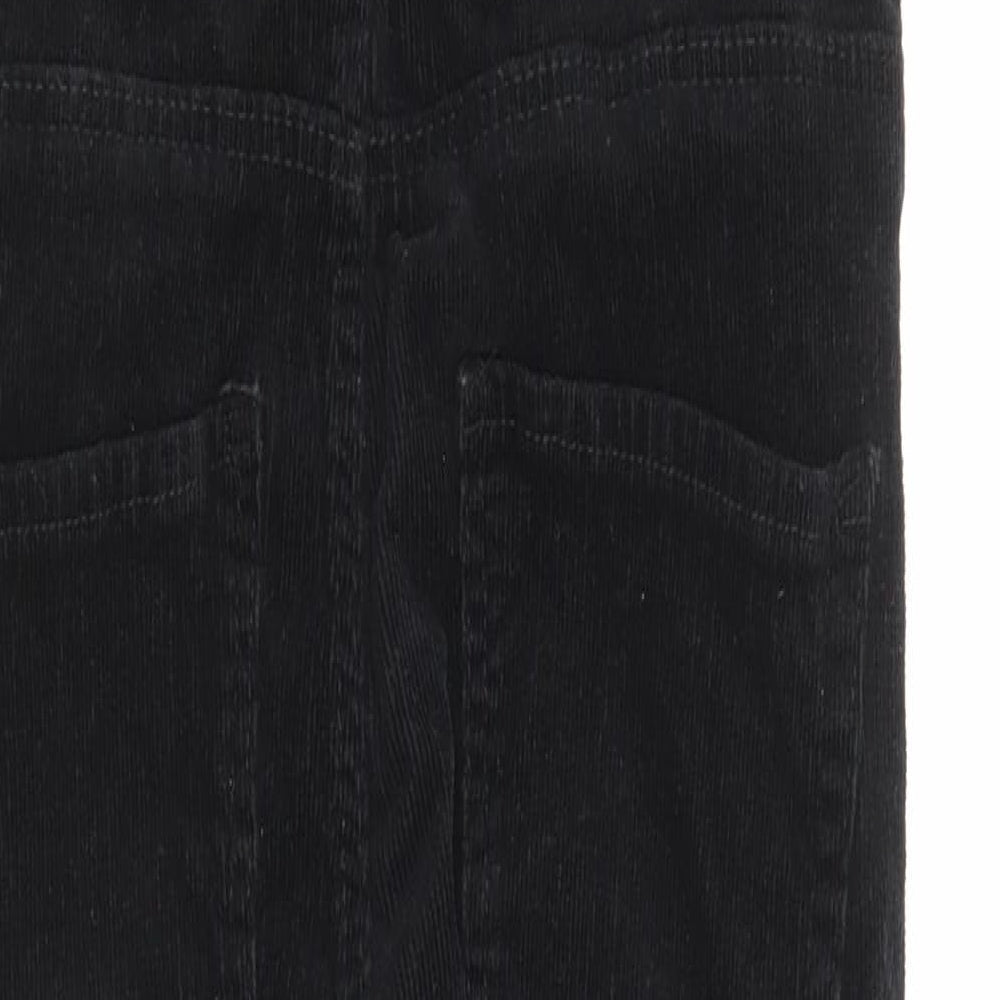 Denim & Co. Womens Black Cotton Dungaree One-Piece Size 8 Button