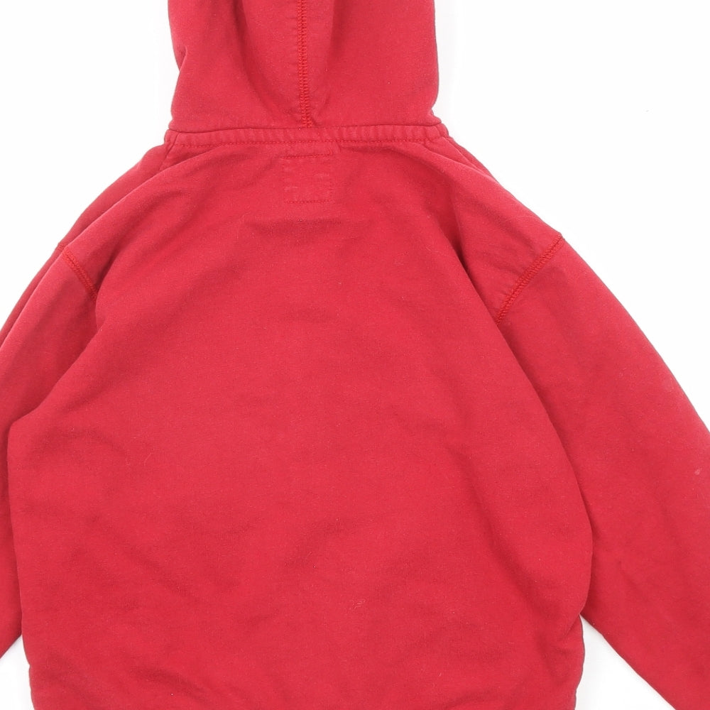 Gap Boys Red Cotton Full Zip Hoodie Size 8 Years Zip