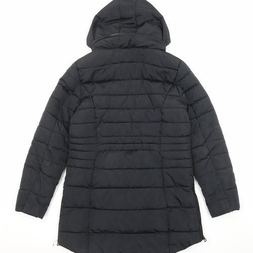NEXT Womens Black Quilted Coat Size 12 Zip
