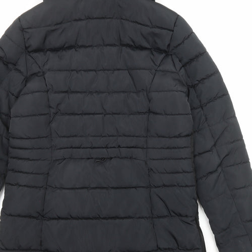 NEXT Womens Black Quilted Coat Size 12 Zip