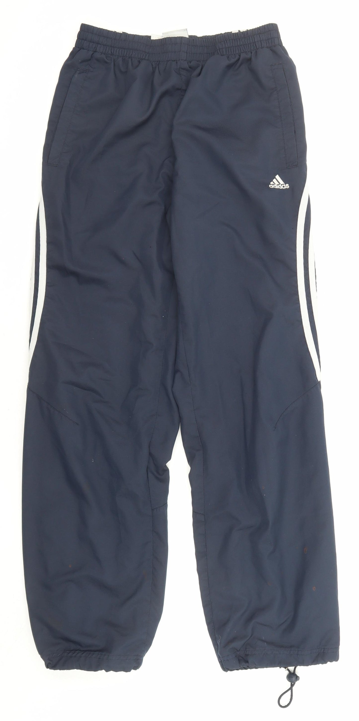 adidas Mens Blue Polyester Jogger Trousers Size 23 in L29 in Regular