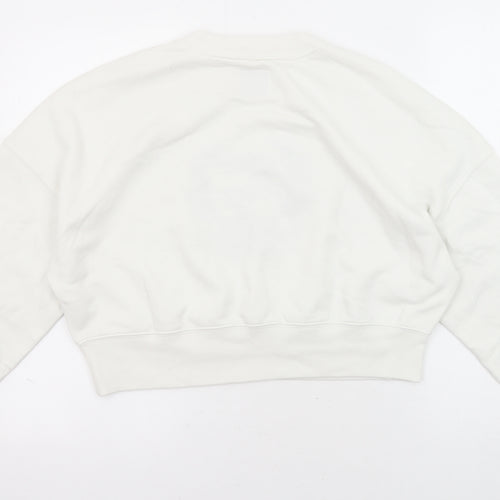 Abercrombie & Fitch Womens White Cotton Pullover Sweatshirt Size M Pullover