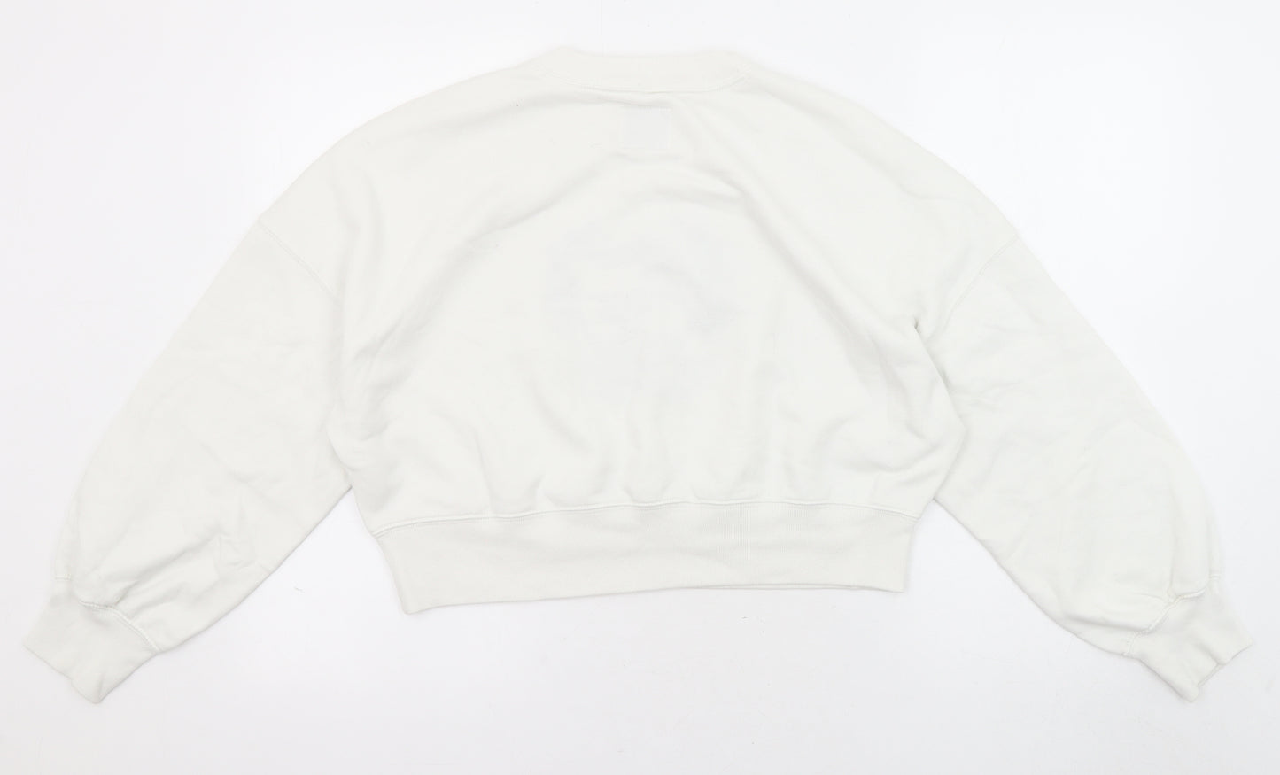 Abercrombie & Fitch Womens White Cotton Pullover Sweatshirt Size M Pullover