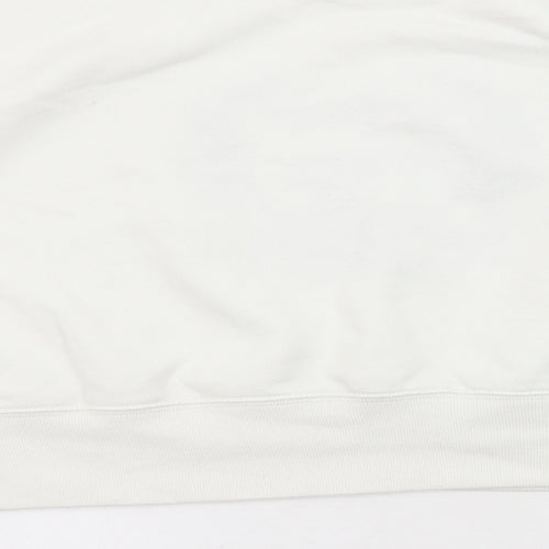 Abercrombie & Fitch Womens White Cotton Pullover Sweatshirt Size M Pullover