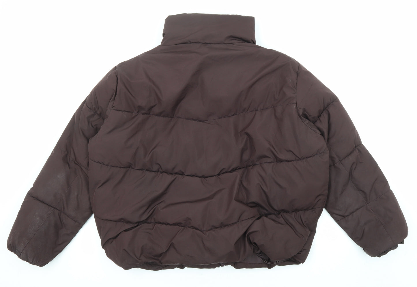 New Look Womens Brown Puffer Jacket Coat Size L Zip