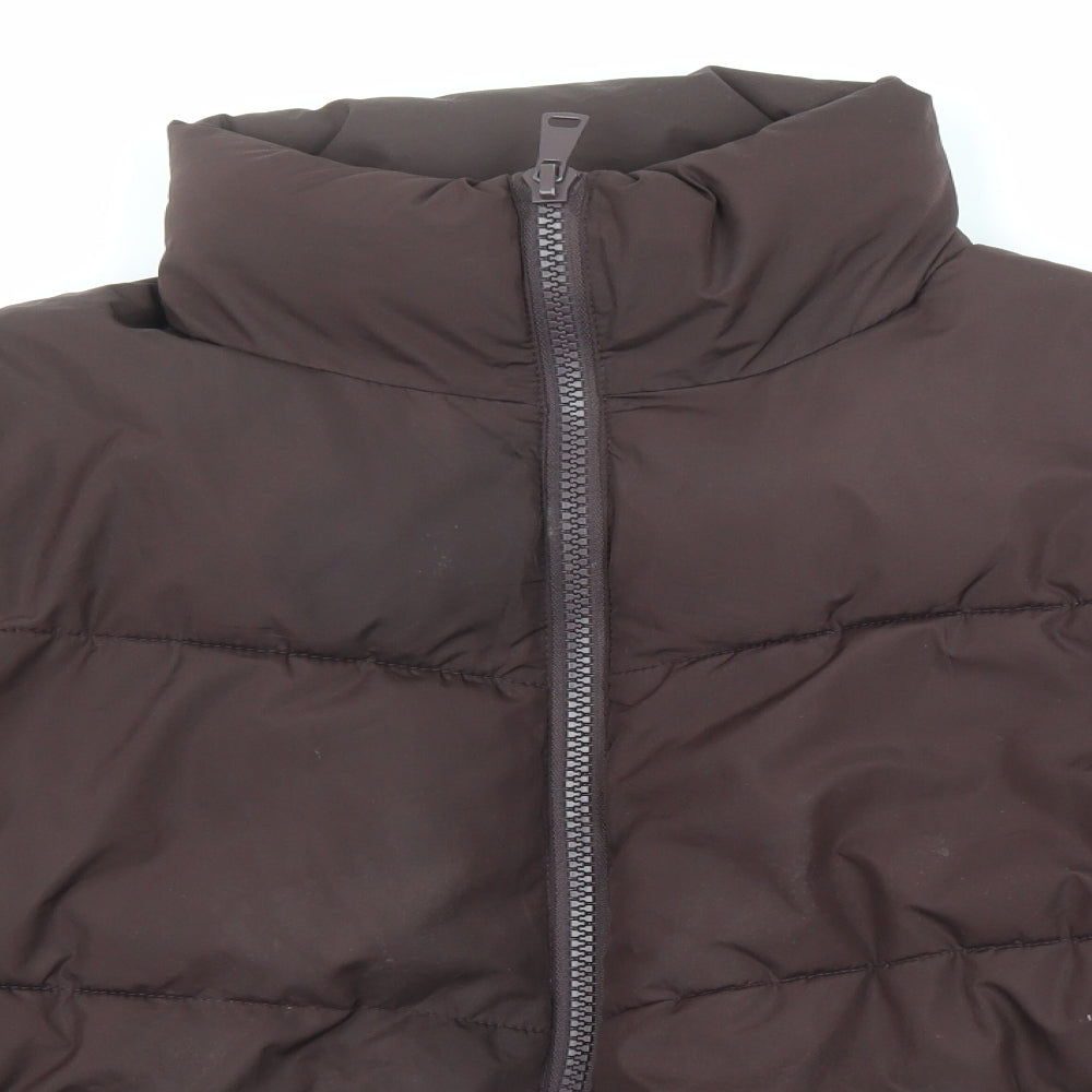 New Look Womens Brown Puffer Jacket Coat Size L Zip