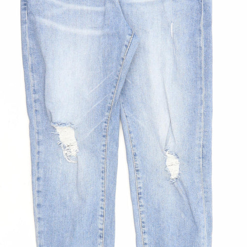 River Island Boys Blue Cotton Tapered Jeans Size 11 Years L24 in Regular Drawstring - Cuffed