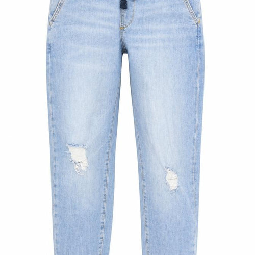 River Island Boys Blue Cotton Tapered Jeans Size 11 Years L24 in Regular Drawstring - Cuffed