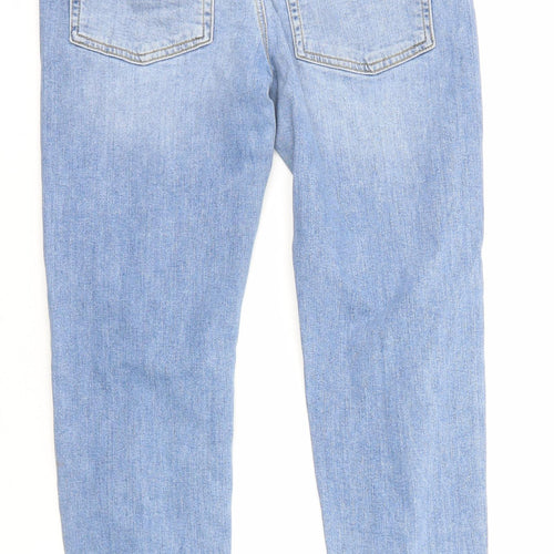 River Island Boys Blue Cotton Tapered Jeans Size 11 Years L24 in Regular Drawstring - Cuffed