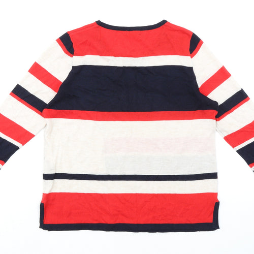 M&Co Womens Multicoloured Crew Neck Polyester Pullover Jumper Size 14 - Colourblock