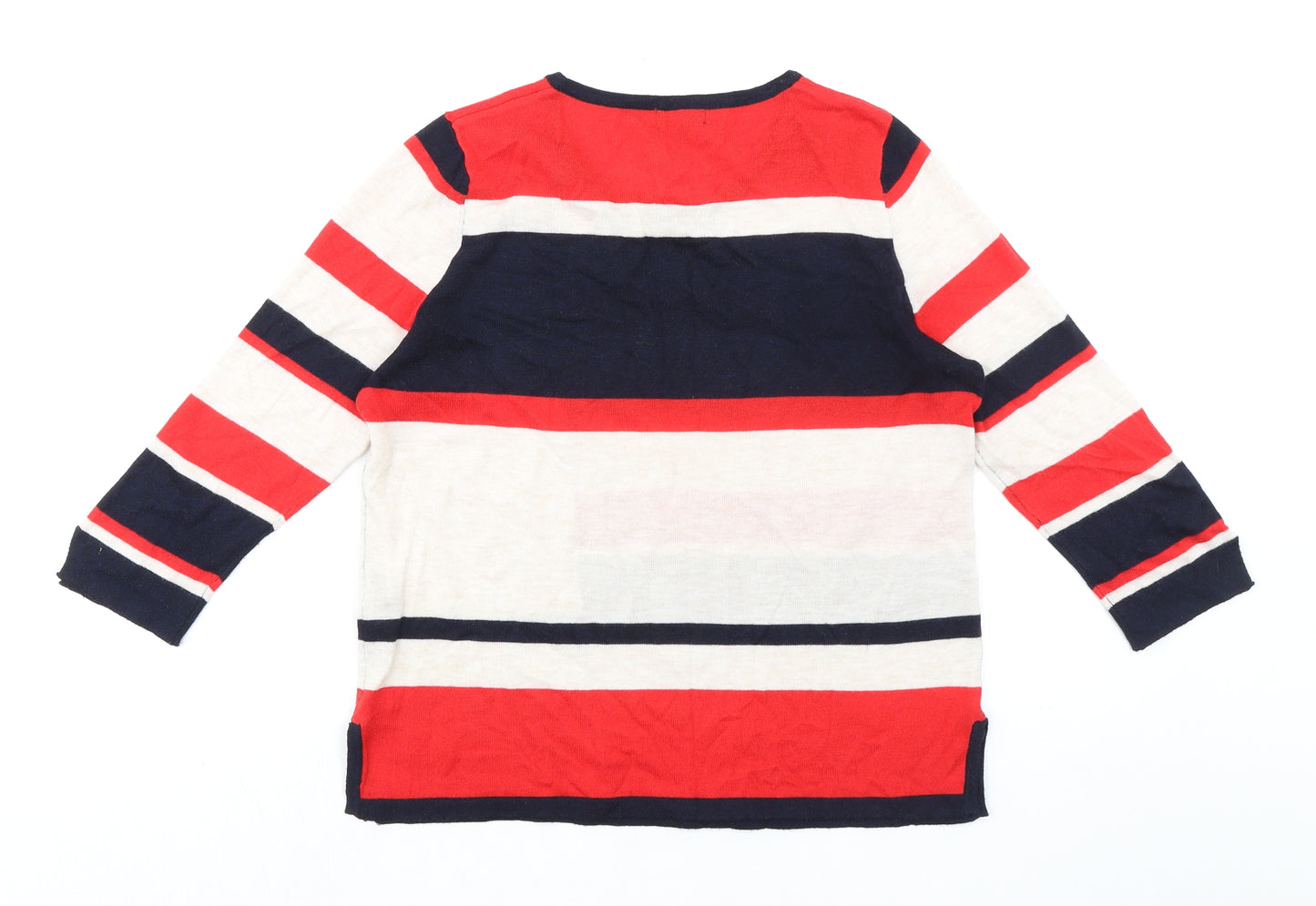 M&Co Womens Multicoloured Crew Neck Polyester Pullover Jumper Size 14 - Colourblock