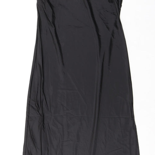 Divided by H&M Womens Black Polyester Slip Dress Size 8 Cowl Neck Pullover - Open Back
