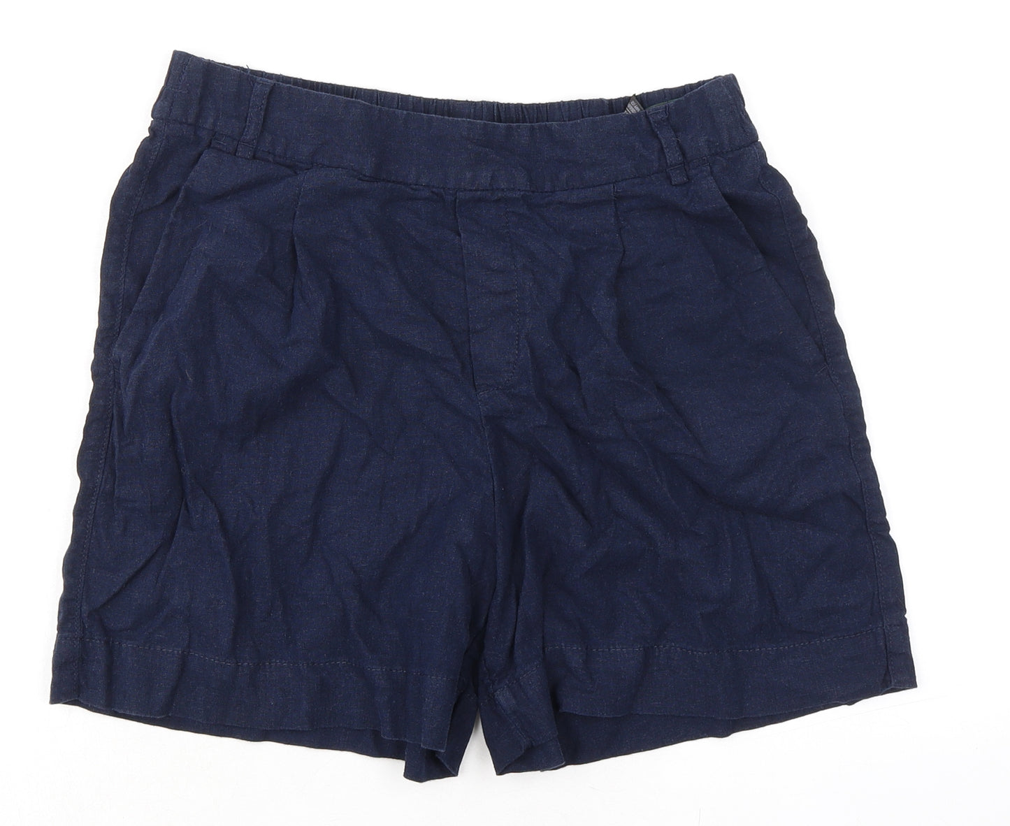 Marks and Spencer Womens Blue Flax Basic Shorts Size 12 L5.5 in Regular Pull On