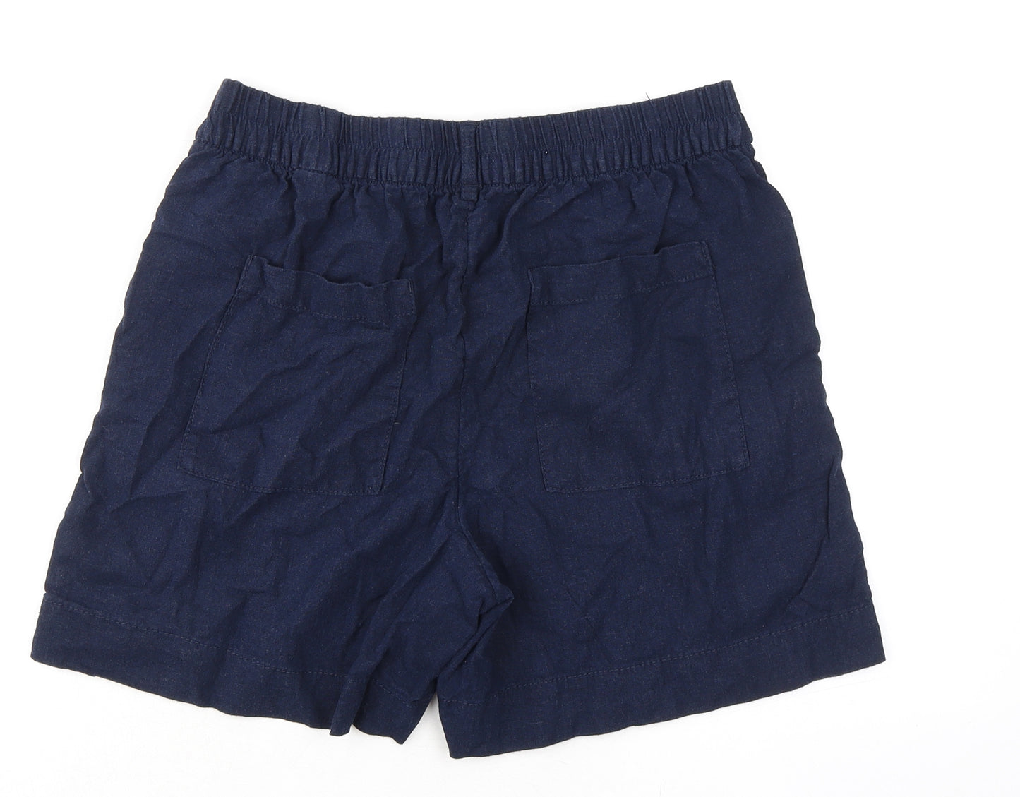 Marks and Spencer Womens Blue Flax Basic Shorts Size 12 L5.5 in Regular Pull On