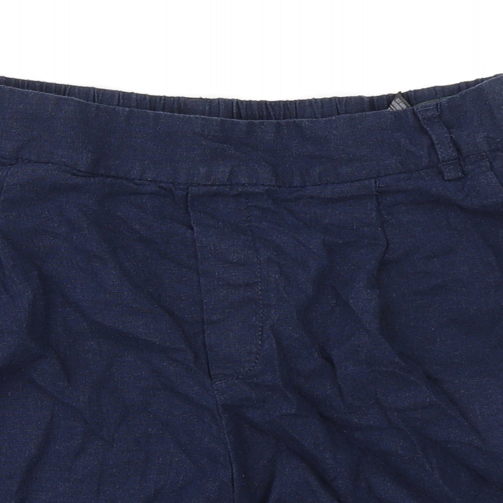 Marks and Spencer Womens Blue Flax Basic Shorts Size 12 L5.5 in Regular Pull On