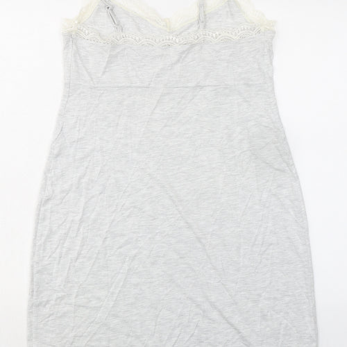 Marks and Spencer Womens Grey Solid Viscose Cami Dress Size M - Lace Trim