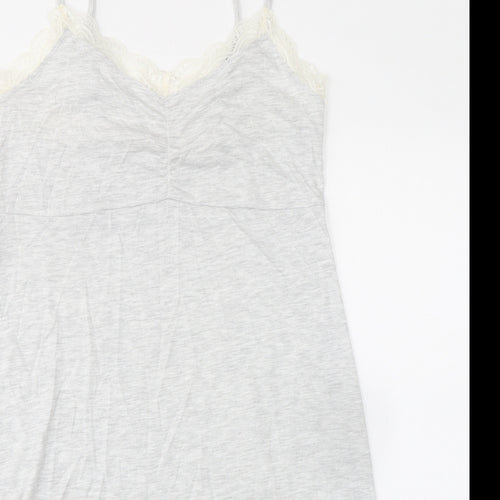 Marks and Spencer Womens Grey Solid Viscose Cami Dress Size M - Lace Trim