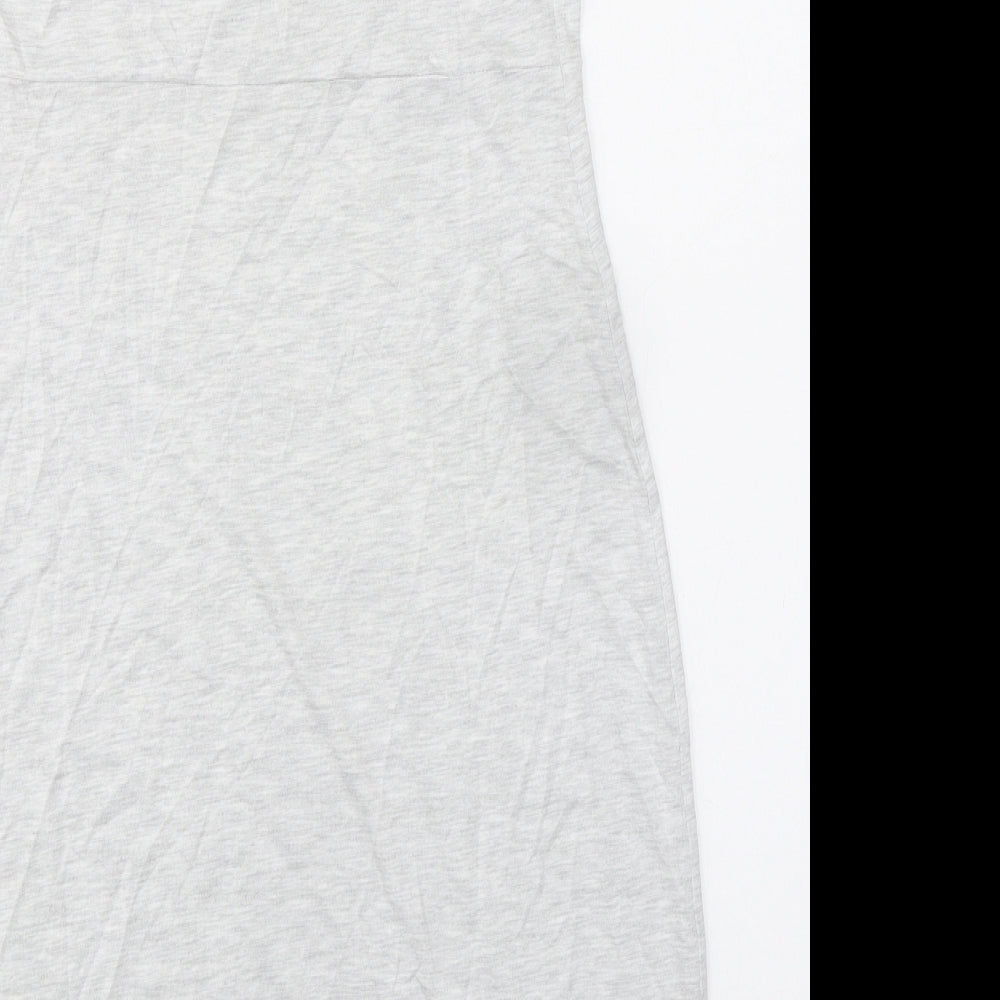 Marks and Spencer Womens Grey Solid Viscose Cami Dress Size M - Lace Trim